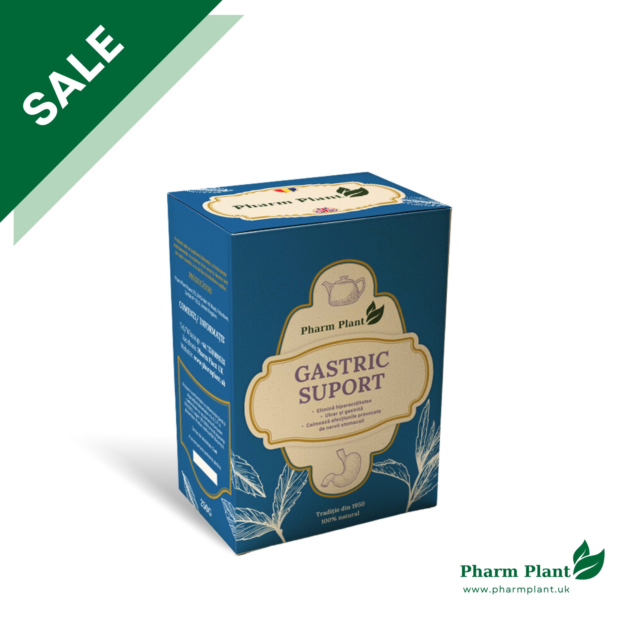 Ceai din plante medicinale adjuvant pentru afecțiuni gastro-intestinale (stomac)